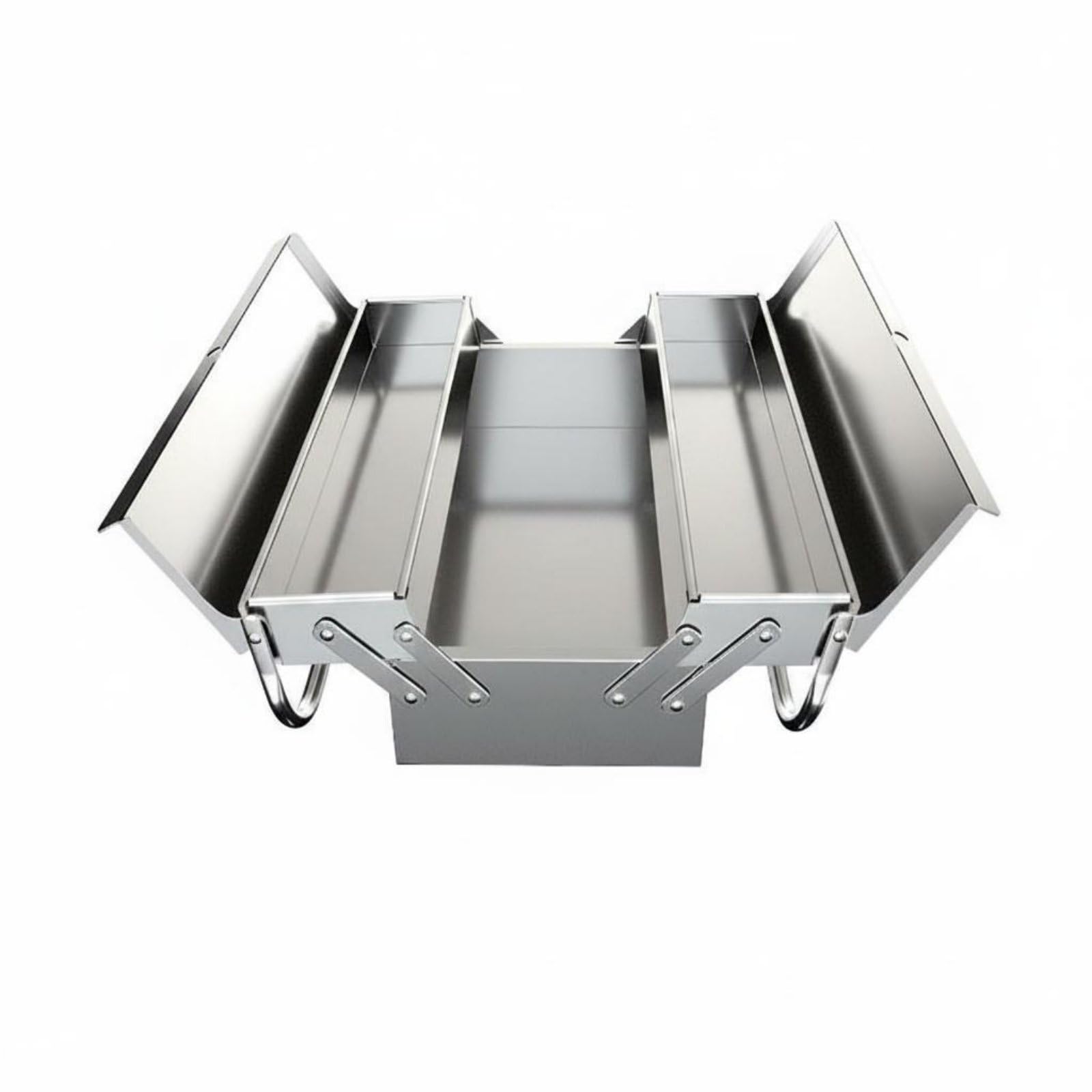 HEAVENGLOW Lockable 3-Tier Folding Tool Chest Heavy-Duty Stainless
